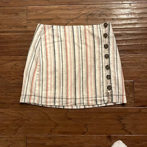 Free People Stripes on Sunday Mini Skirt Size 4 - Picture 1 of 10
